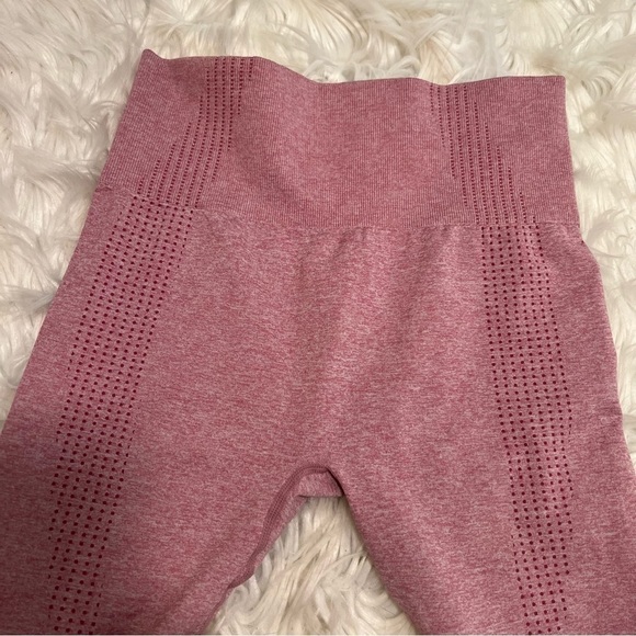Seamless Pull On Leggings Pink Heathered - Picture 4 of 11